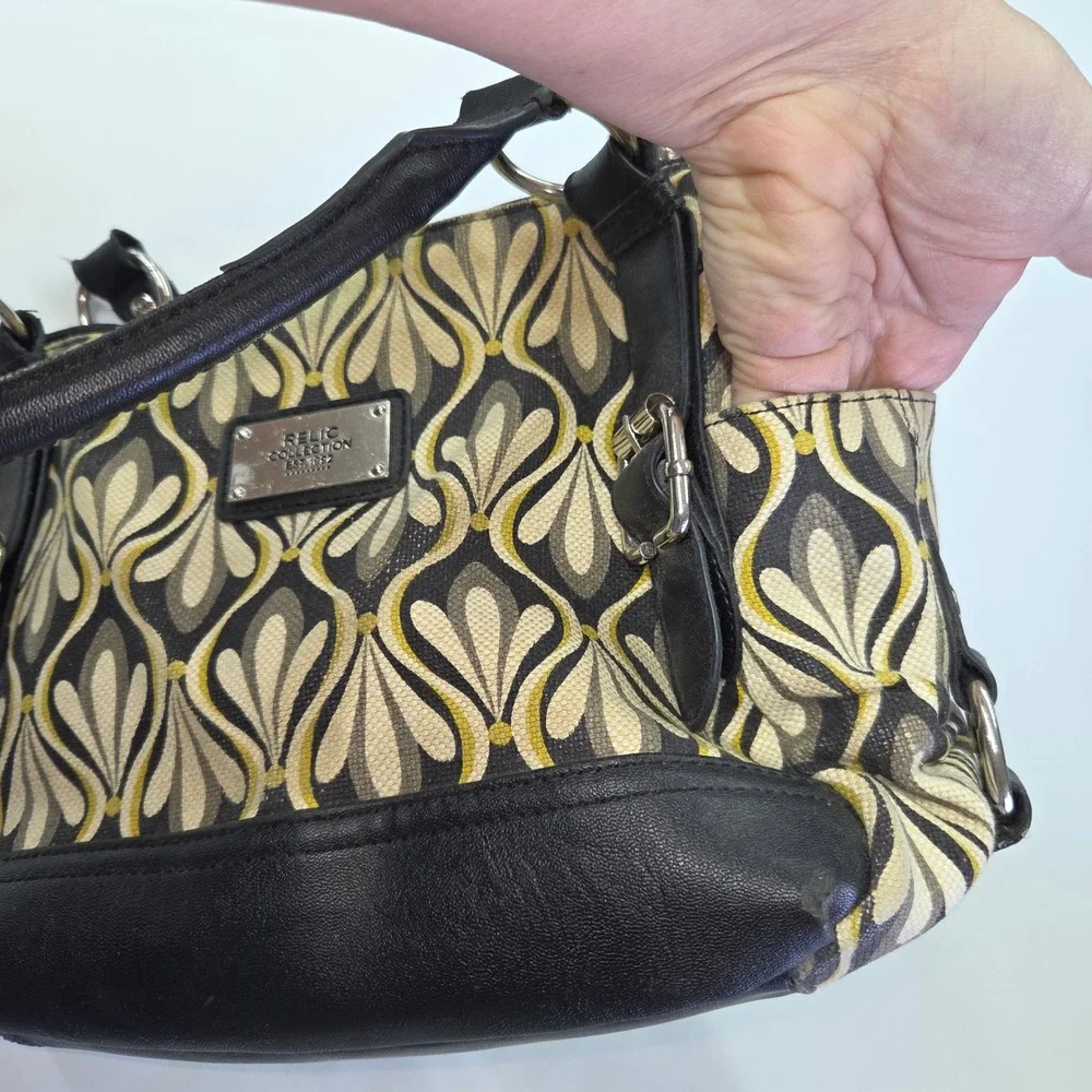 Relic‎ Handbag Geometric Print Black Leather Accents